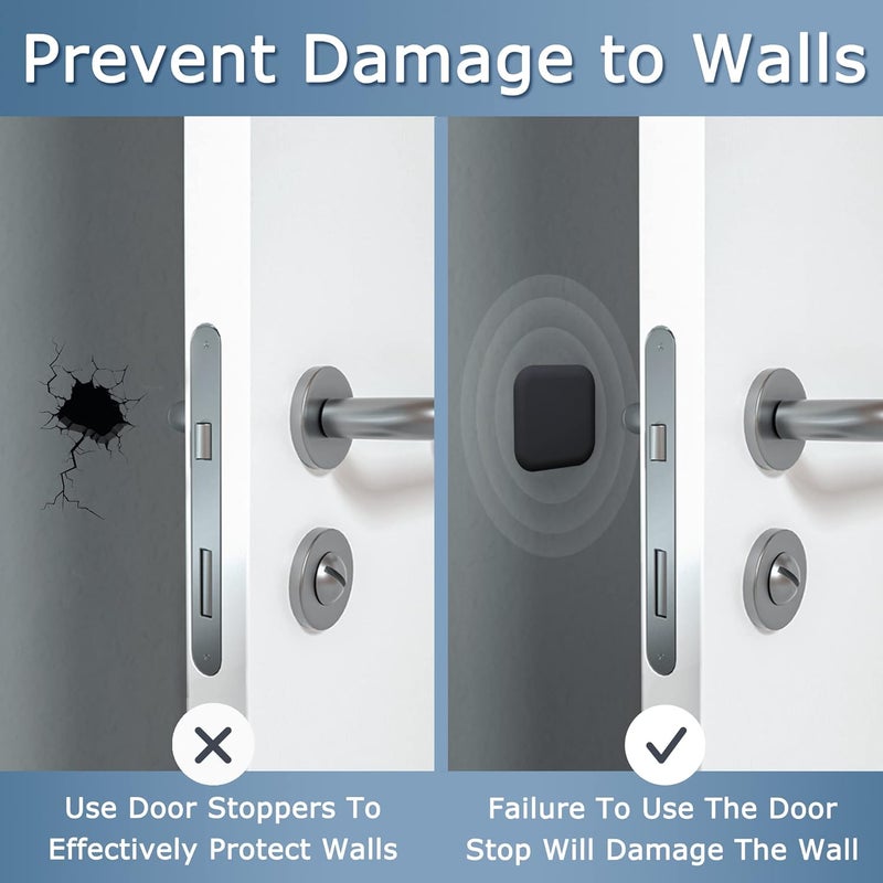 XoYoZo Door Stoppers Wall Protector Buffer Guard Doorknob Door Handle Bumper Self Adhesive Silencer Soft Rubber Crash Pad for Home Office - Image 4